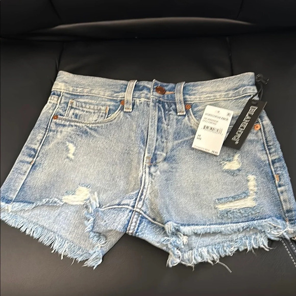 Nordstrom BLANKNYC high rise distressed denim shorts Hollyweird color